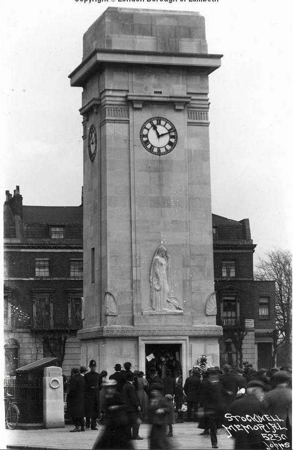 Stockwell Clock tower war memorial being unveiled in 1920