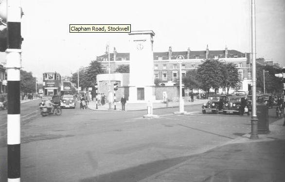 Stockwell clock tower island in c1950